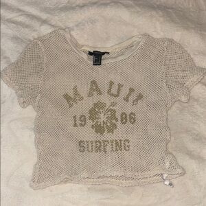 Maui Surfing Kids Mesh Top - Cream